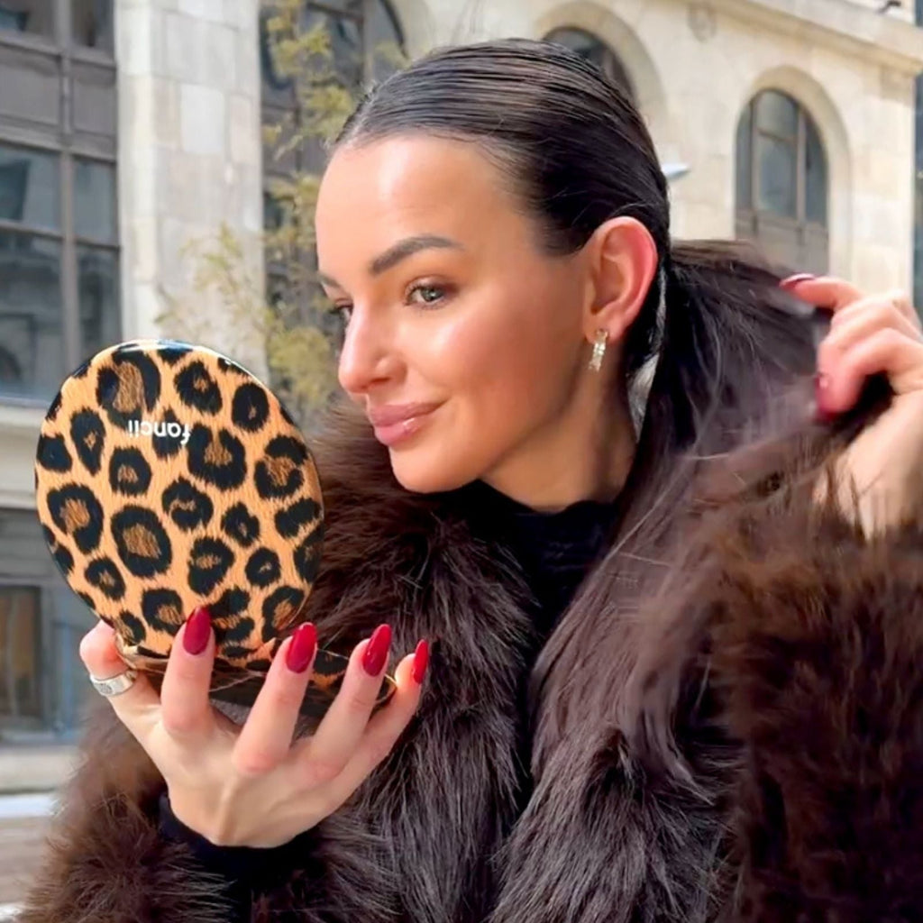 Mini Taylor LED Compact Mirror | Cheetah Chic