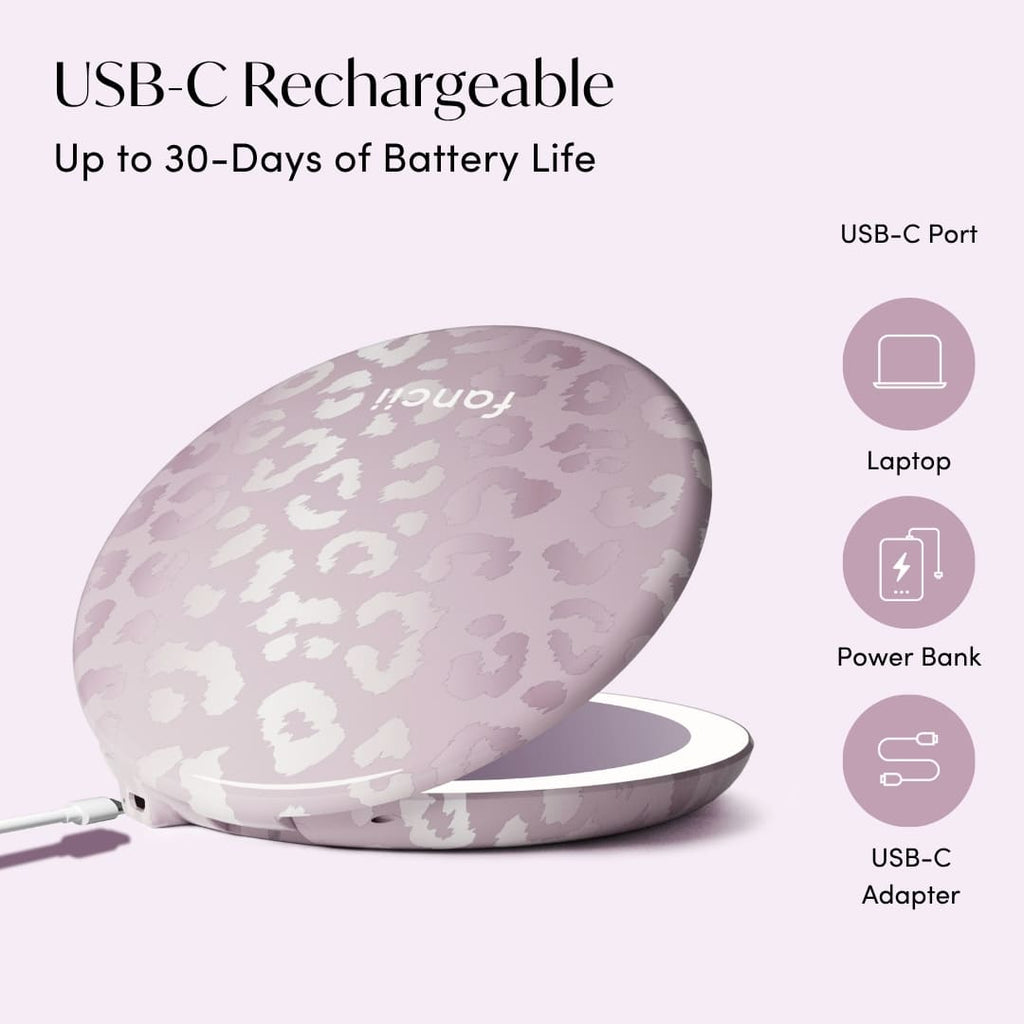 Taylor LED Compact Mirror | Cosmic Leopard