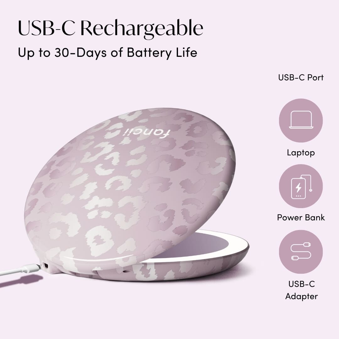 Taylor LED Compact Mirror | Cosmic Leopard