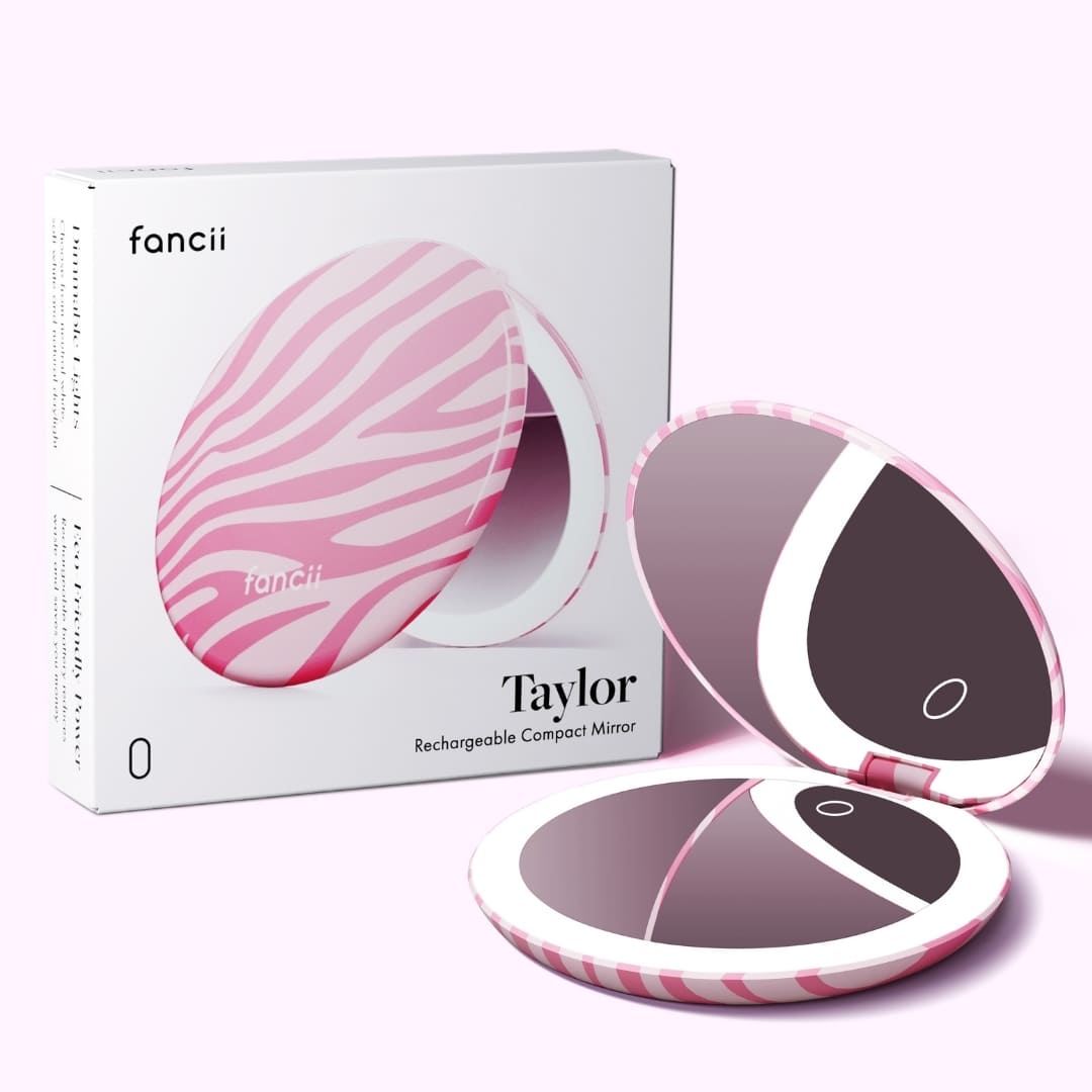 Taylor LED Compact Mirror | Blush Zebra