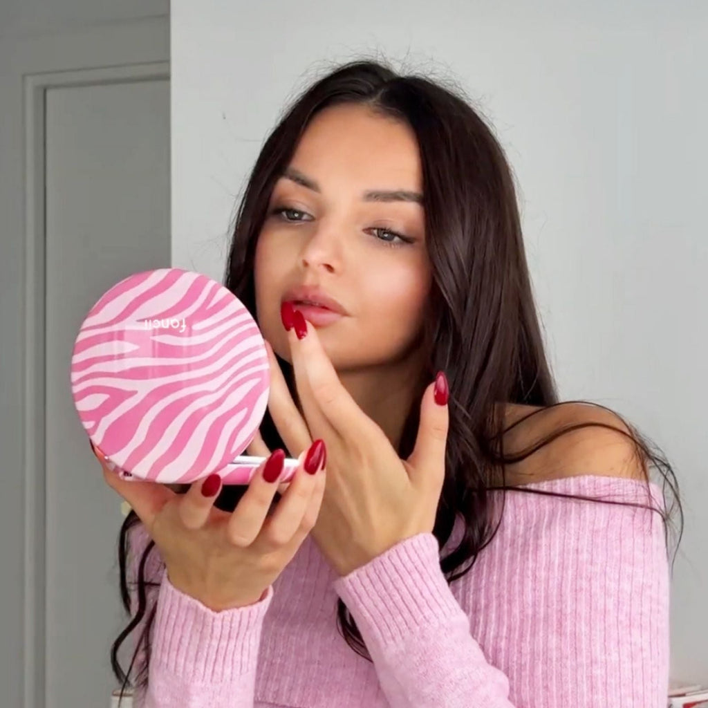 Taylor LED Compact Mirror | Blush Zebra