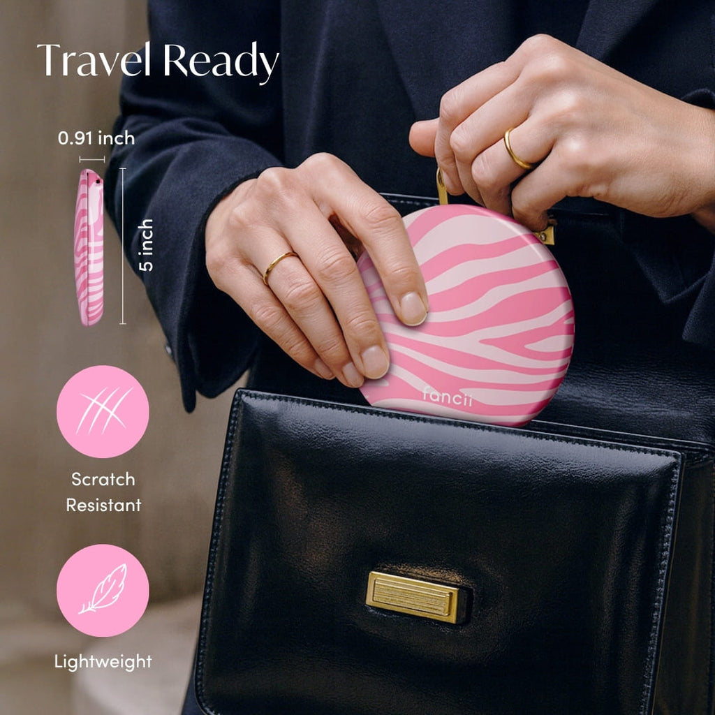 Taylor LED Compact Mirror | Blush Zebra