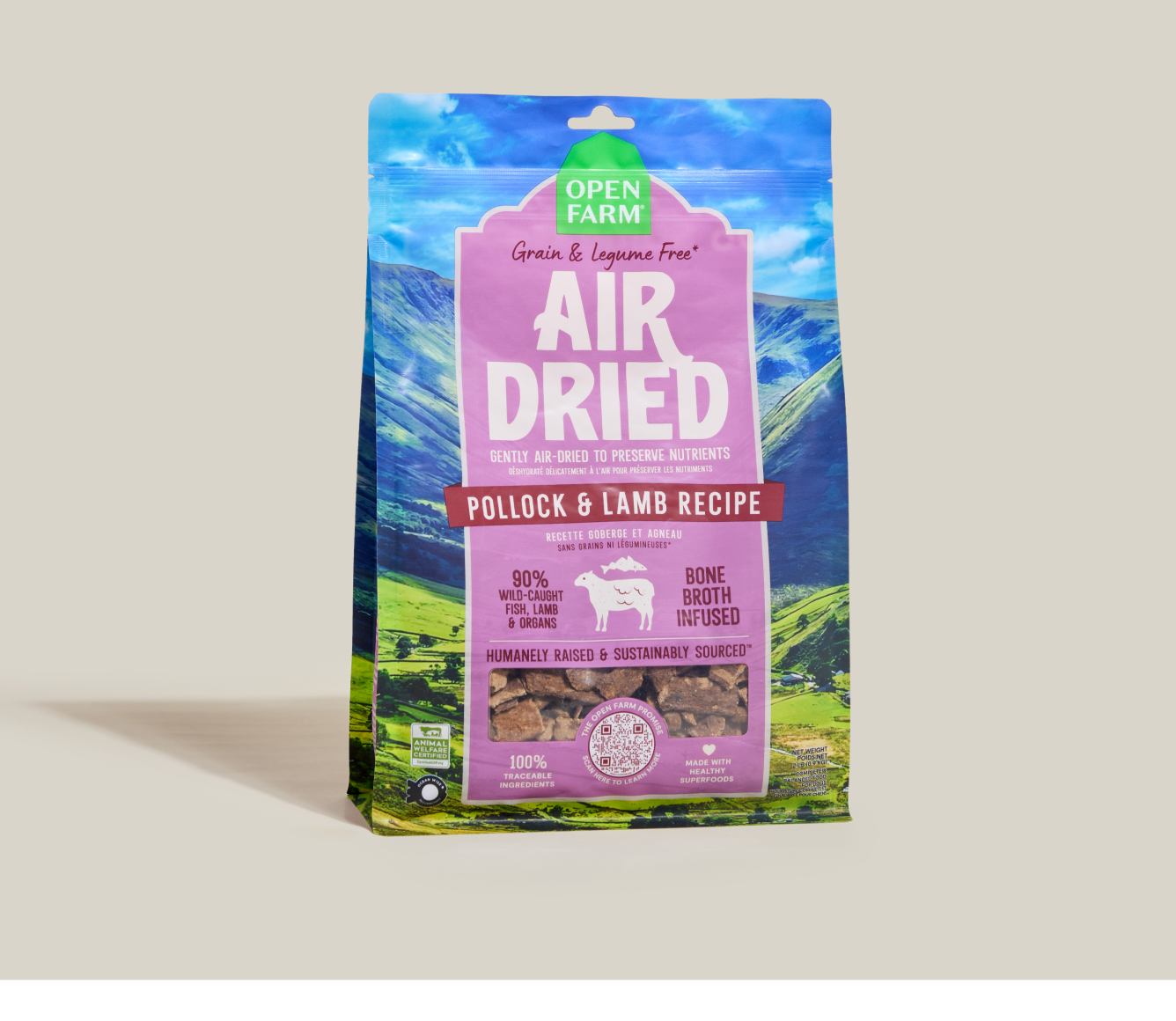 Recette de colin et d'agneau séchés à l'air pour chiens