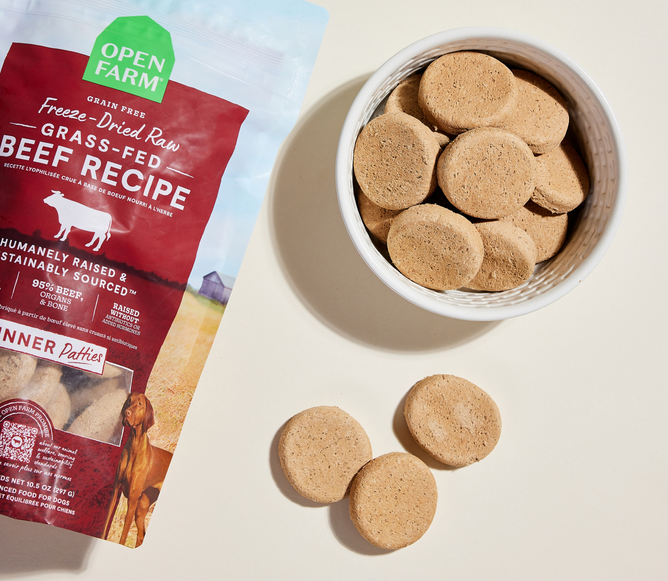 Grass-Fed Beef Freeze Dried Raw Patties for Dogs