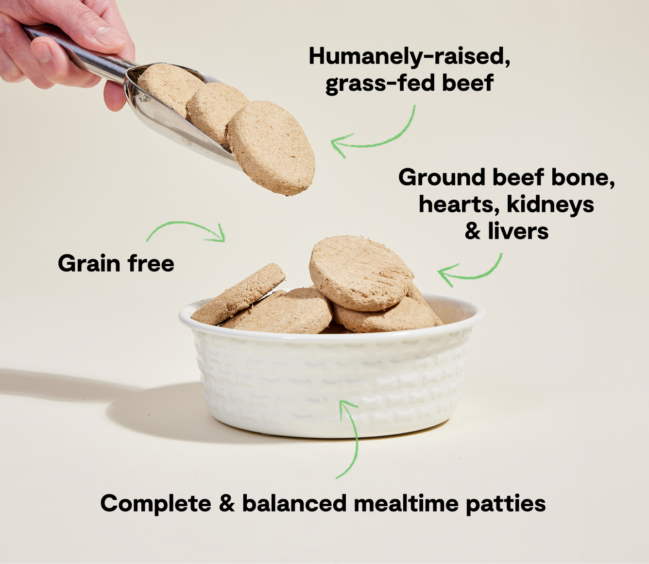 Grass-Fed Beef Freeze Dried Raw Patties for Dogs