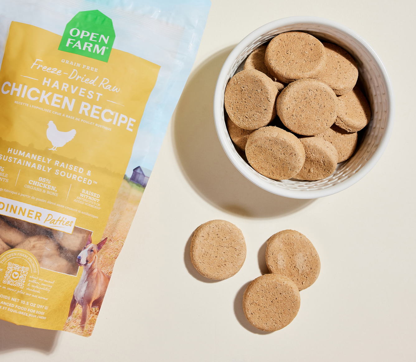 Harvest Chicken Freeze Dried Raw Patties for Dogs