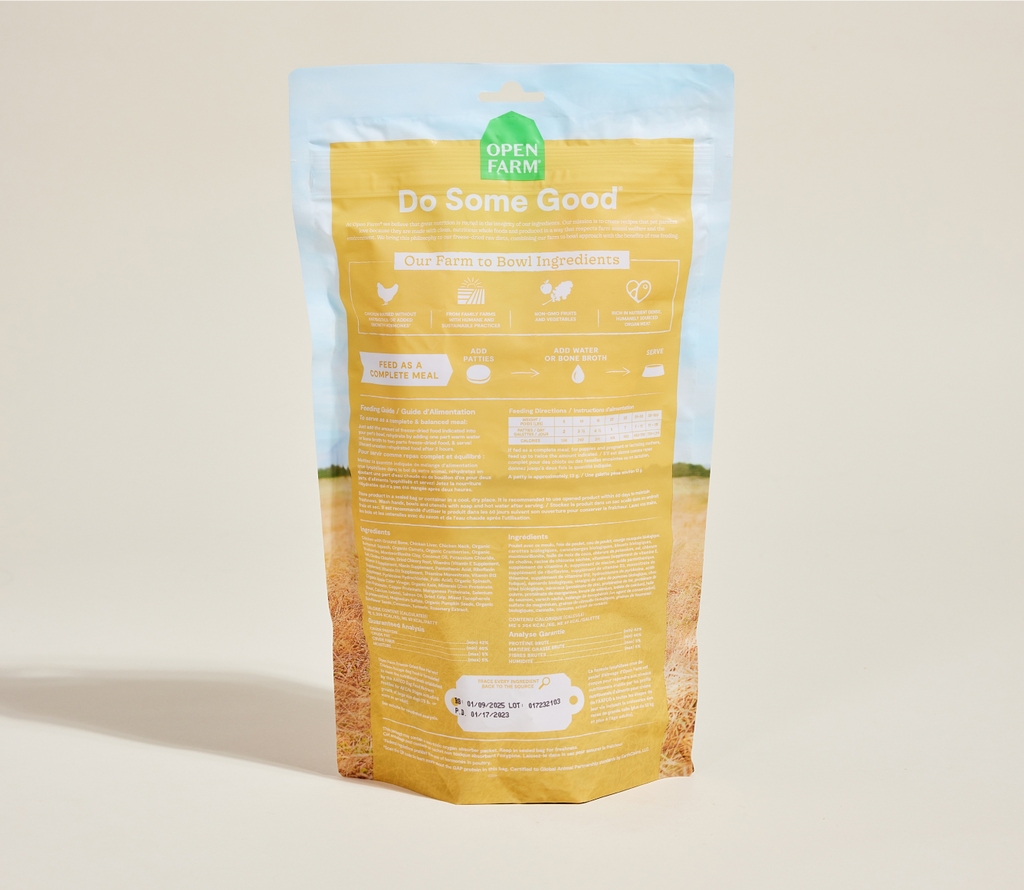 Galettes crues lyophilisées au poulet Harvest pour chiens