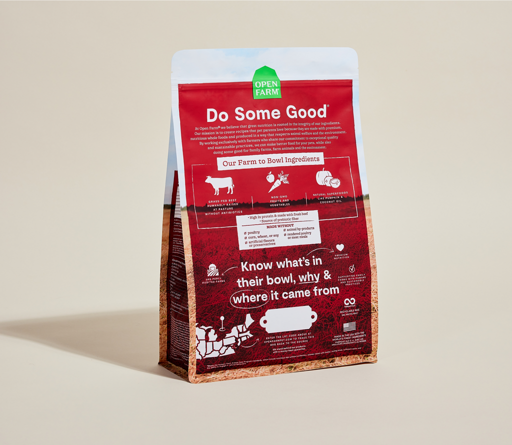 Croquettes pour chiens sans céréales au bœuf nourri à l'herbe