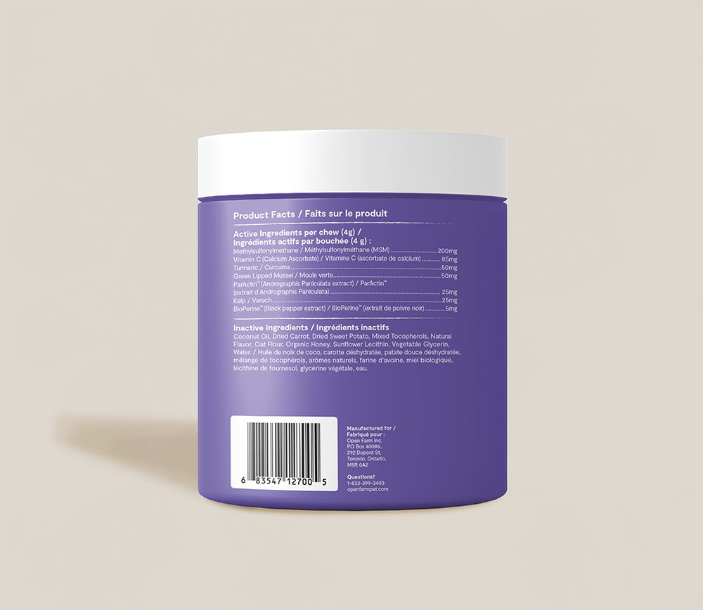 Comprimés à mâcher pour la santé des hanches et des articulations des chiens