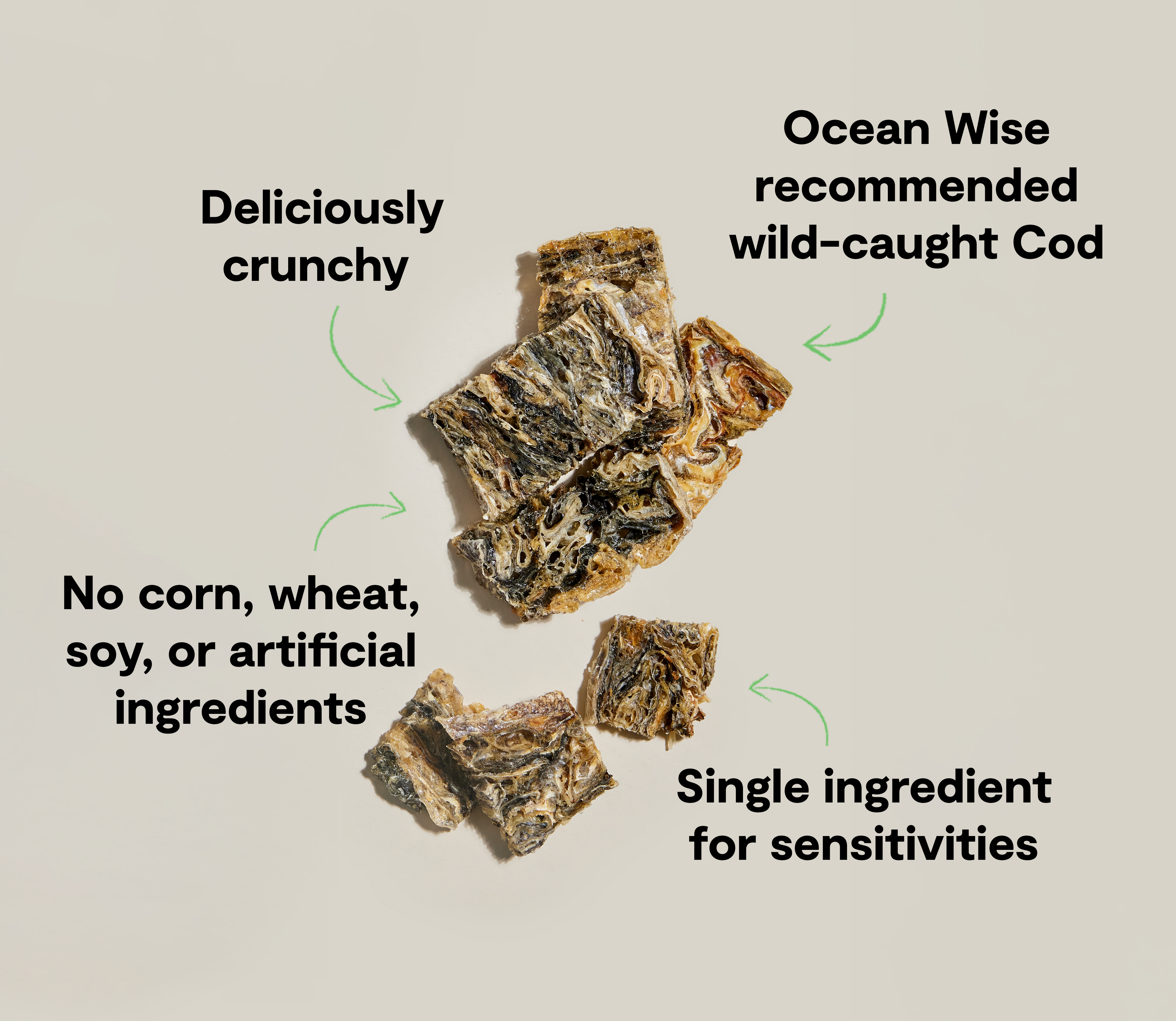 Dehydrated Cod Skins Treats